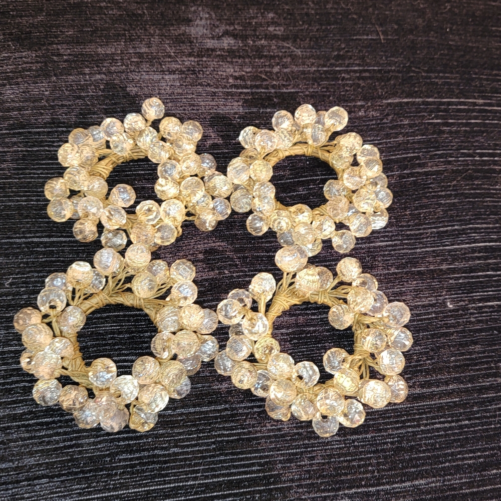 Others Follow Gold Beaded Napkin Rings